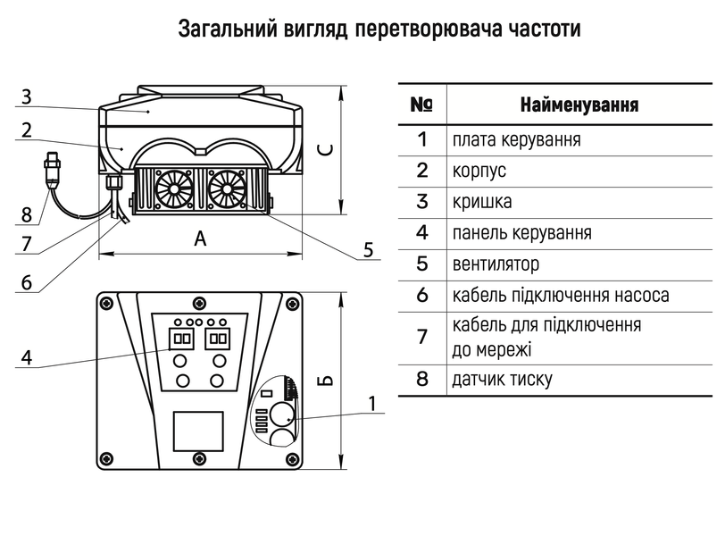 Перетворювач частоти WPI-2,2/220M (датчик тиску 10 bar) "NPO" 105905 фото