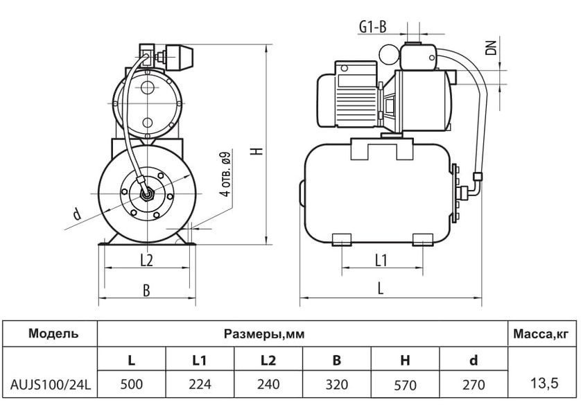 Насосна станція AUJS100/24L "rudes" 2663 фото